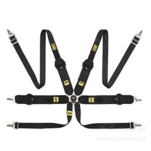 Seatbelt OMP 6 Point Quick Release Supported Hans ( Hitam )