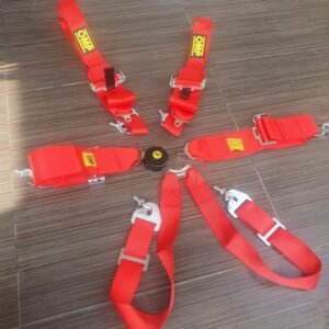 Seatbelt OMP 6 Point Quick Release Supported Hans ( Merah )
